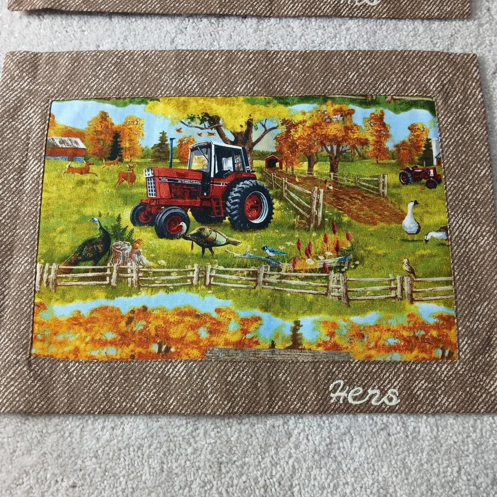John Deere Placemats set of 2 Handmade His & Hers Tractor Farm